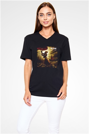 Billy Talent Baskılı Unisex Siyah V Yaka Tişört