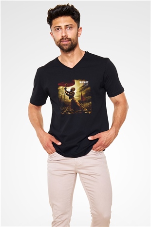 Billy Talent Baskılı Unisex Siyah V Yaka Tişört