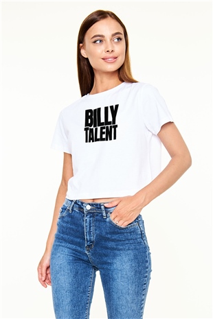 Billy Talent Beyaz  Crop Top Tişört