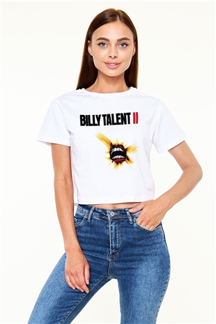 Billy Talent Beyaz Croptop Tişört