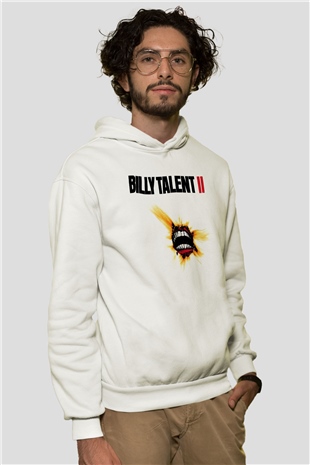 Billy Talent Beyaz Unisex Kapşonlu Sweatshirt