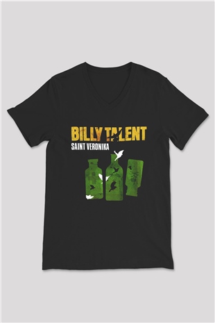 Billy Talent Siyah Unisex V Yaka Tişört T-Shirt