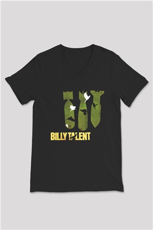 Billy Talent Siyah Unisex V Yaka Tişört T-Shirt