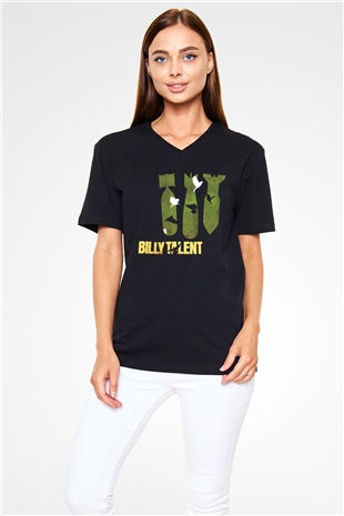 Billy Talent Siyah Unisex V Yaka Tişört T-Shirt