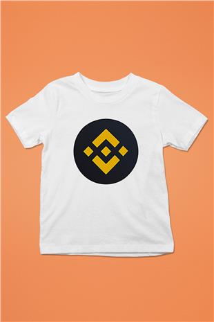 Binance Baskılı Beyaz Unisex Beyaz Çocuk Tişört - Tshirt