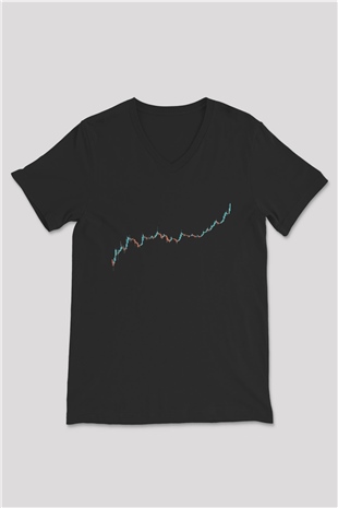 Binance Baskılı Unisex Siyah V Yaka Tişört - Tshirt