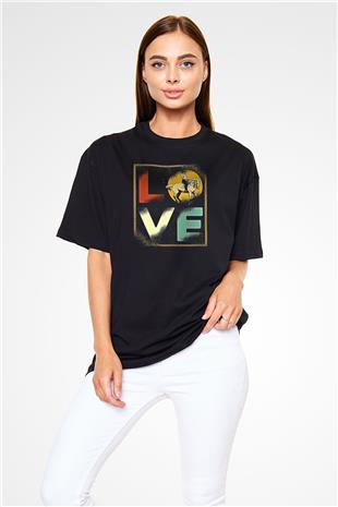 Binicilik - Riding Baskılı Unisex Siyah Oversize Tişört