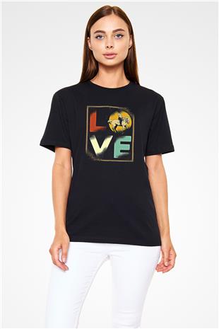 Binicilik - Riding Baskılı Unisex Siyah Tişört - Tshirt