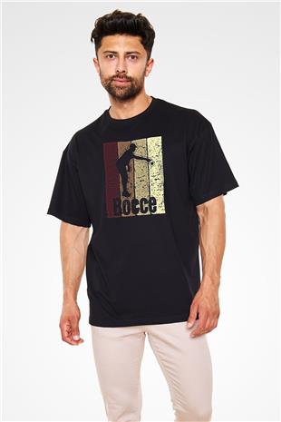 Binicilik - Riding Baskılı Unisex Siyah Oversize Tişört