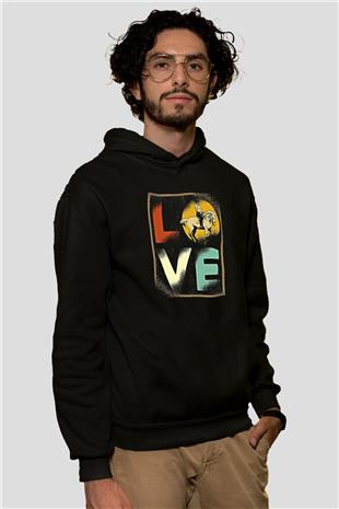 Binicilik - Riding Baskılı Unisex Siyah Hoodie