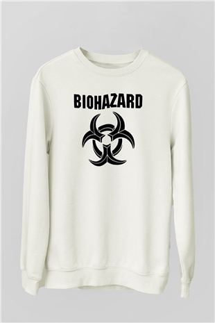 Biohazard Beyaz Unisex Sweatshirt