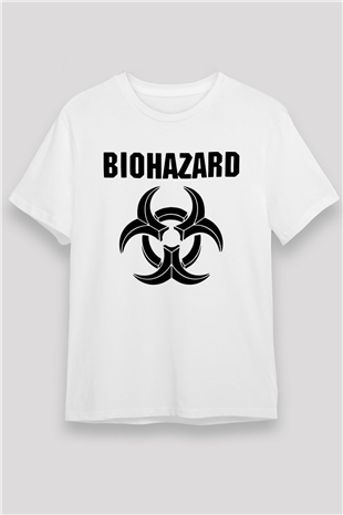 Biohazard Beyaz Unisex Tişört T-Shirt - TişörtFabrikası