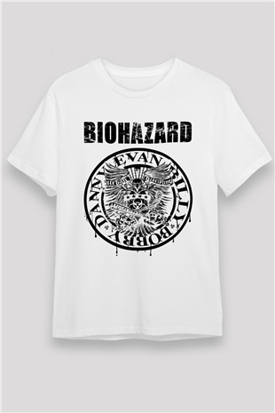 Biohazard Beyaz Unisex Tişört T-Shirt - TişörtFabrikası