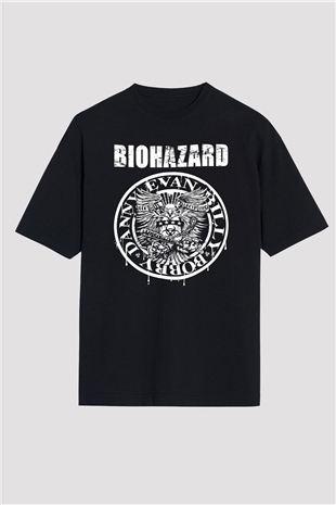Biohazard Siyah Unisex Oversize Tişört T-Shirt