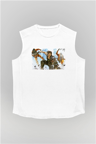 Bionic Commando Beyaz Unisex Kolsuz Tişört