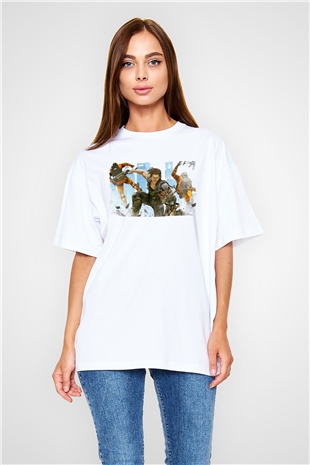 Bionic Commando Beyaz Oversize Tişört Oversize T-shirt