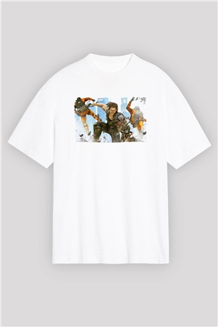 Bionic Commando Beyaz Oversize Tişört Oversize T-shirt