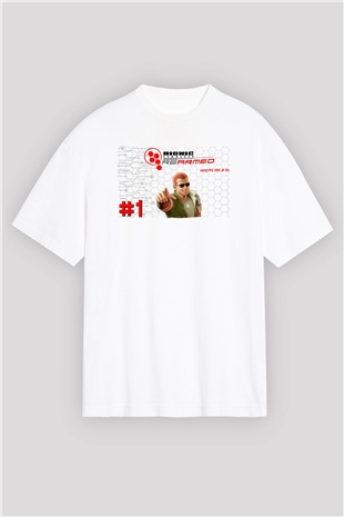 Bionic Commando Beyaz Oversize Tişört Oversize T-shirt