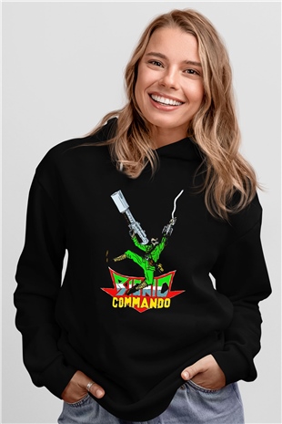 Bionic Commando Siyah Unisex Hoodie