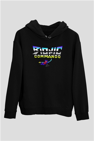 Bionic Commando Siyah Unisex Hoodie