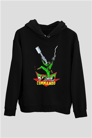 Bionic Commando Siyah Unisex Hoodie