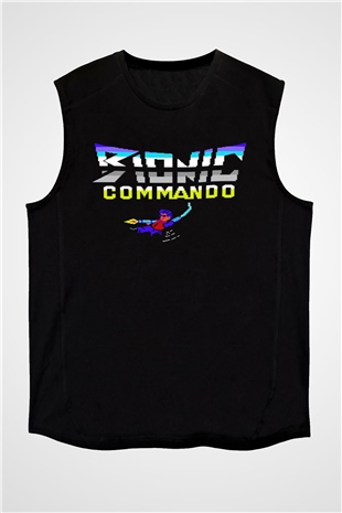 Bionic Commando Siyah Unisex  Kolsuz Tişört