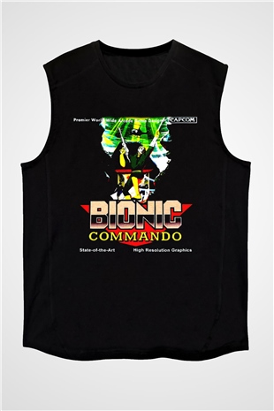 Bionic Commando Siyah Unisex  Kolsuz Tişört