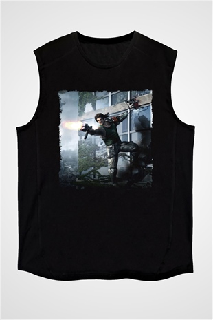 Bionic Commando Siyah Unisex Kolsuz Tişört