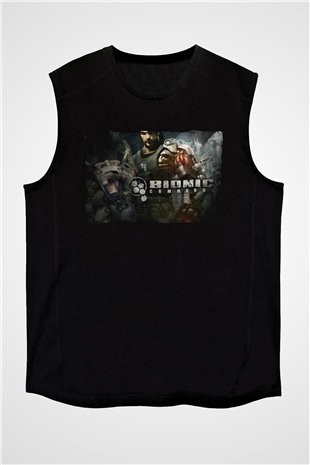 Bionic Commando Siyah Unisex Kolsuz Tişört