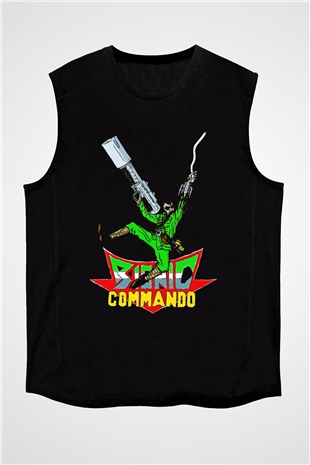 Bionic Commando Siyah Unisex  Kolsuz Tişört