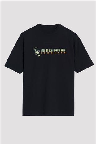 Bionic Commando Siyah Unisex Oversize Tişört T-Shirt