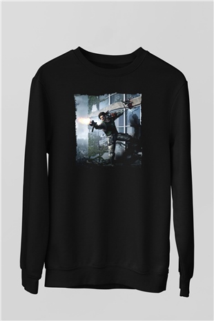 Bionic Commando Siyah Unisex Sweatshirt