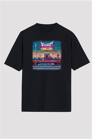 Bionic Commando Siyah Oversize Tişört