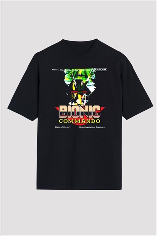 Bionic Commando Siyah Oversize Tişört