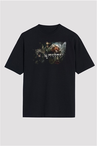 Bionic Commando Siyah Oversize Tişört Oversize T-shirt