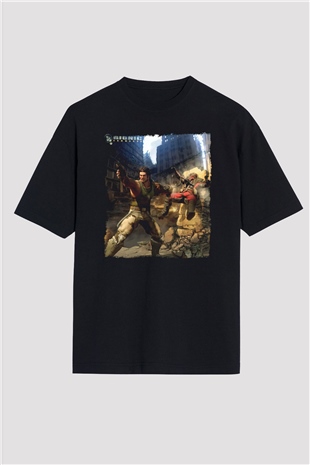 Bionic Commando Siyah Oversize Tişört Oversize T-shirt