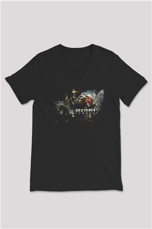 Bionic Commando Siyah Unisex V Yaka Tişört
