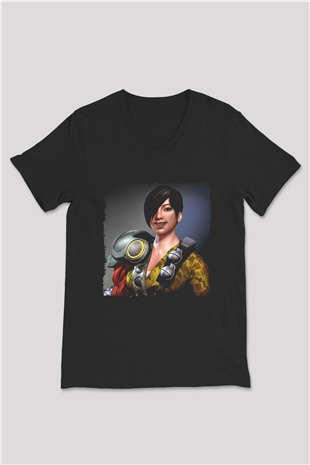 Bionic Commando Siyah Unisex V Yaka Tişört
