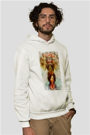 BioShock Beyaz Unisex Hoodie
