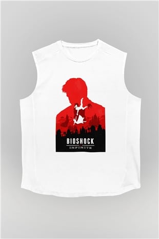 BioShock Beyaz Unisex Kolsuz Tişört