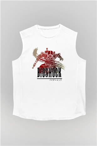 BioShock Beyaz Unisex Kolsuz Tişört
