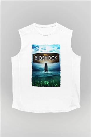BioShock Beyaz Unisex Kolsuz Tişört