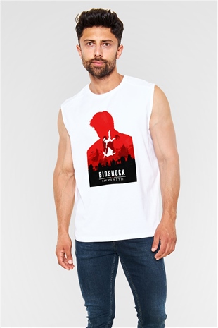 BioShock Beyaz Unisex Kolsuz Tişört