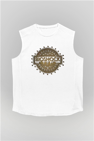 BioShock Beyaz Unisex Kolsuz Tişört