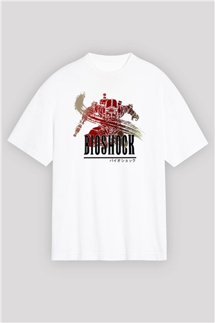 BioShock Beyaz Unisex Oversize Tişört T-Shirt