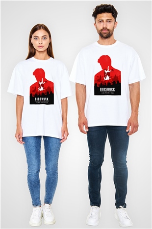 BioShock Beyaz Unisex Oversize Tişört T-Shirt