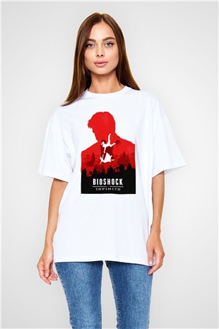 BioShock Beyaz Unisex Oversize Tişört T-Shirt