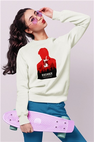 BioShock Beyaz Unisex Sweatshirt