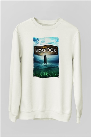 BioShock Beyaz Unisex Sweatshirt