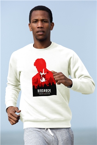 BioShock Beyaz Unisex Sweatshirt
